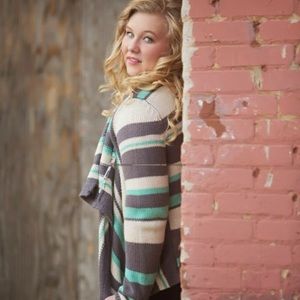 Mint, Grey, and Cream Sweater